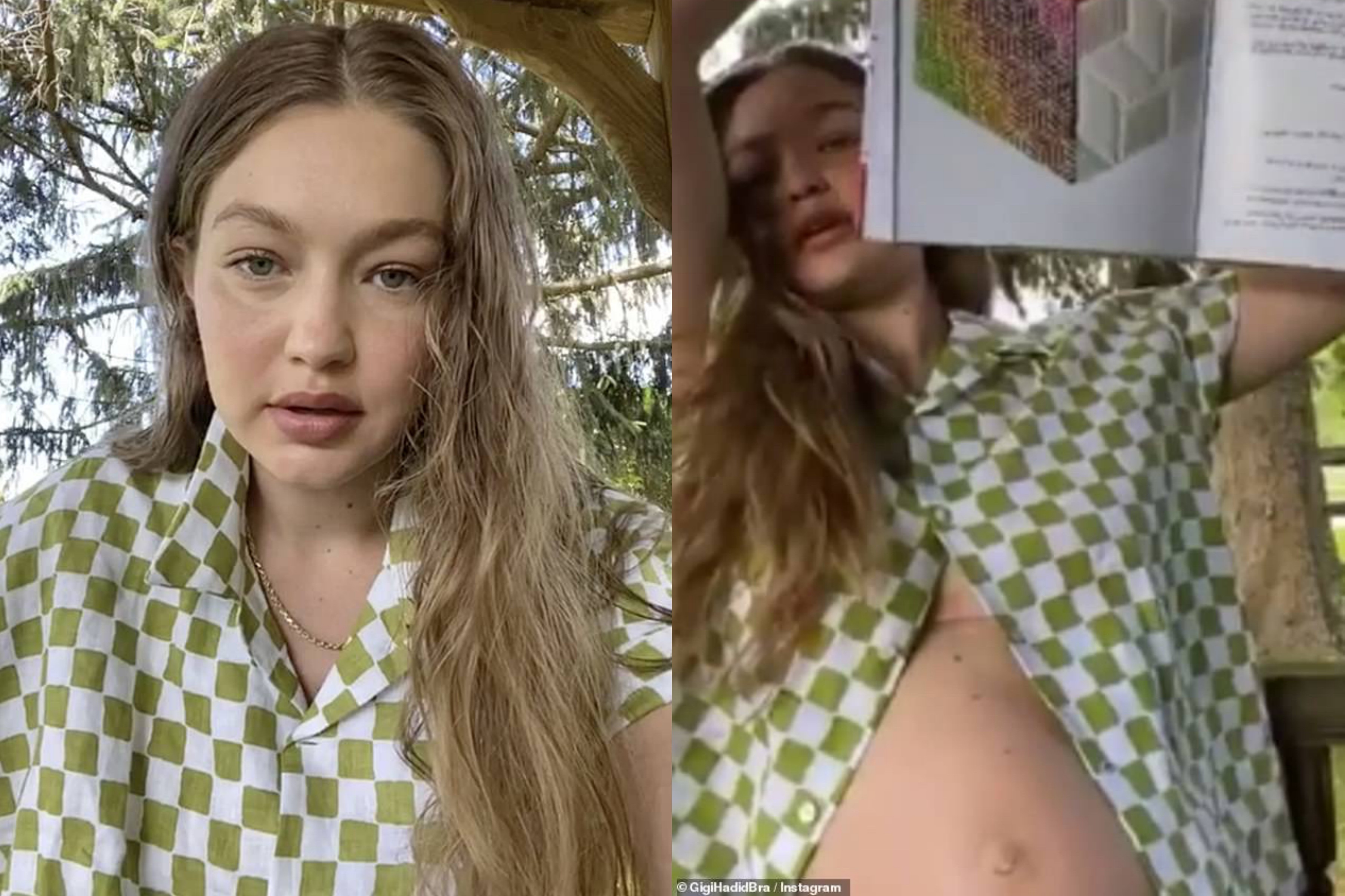 Gigi Hadid lan dau khoe bung bau 7 thang hinh anh