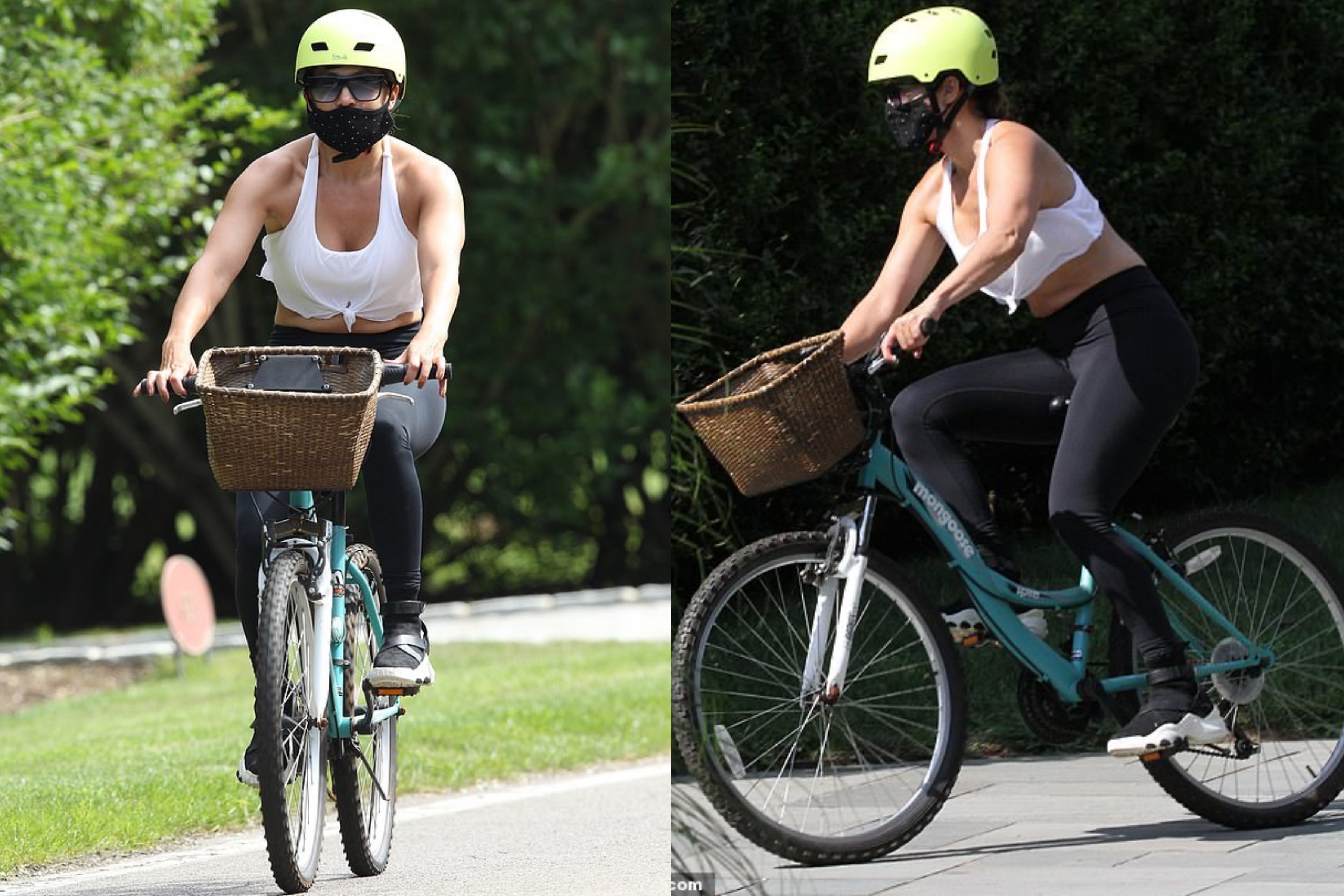 Jennifer Lopez khoe co bap nhu dan ong khi dap xe hinh anh