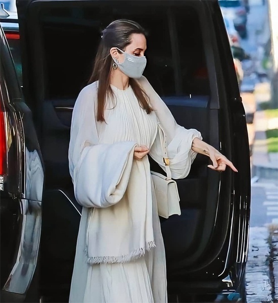 Angelina Jolie mang khẩu trang vải ảnh 5 Angelina Jolie mang khau trang vai anh 5