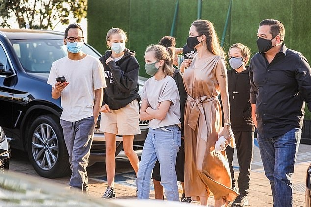 Angelina Jolie mang khau trang vai anh 11