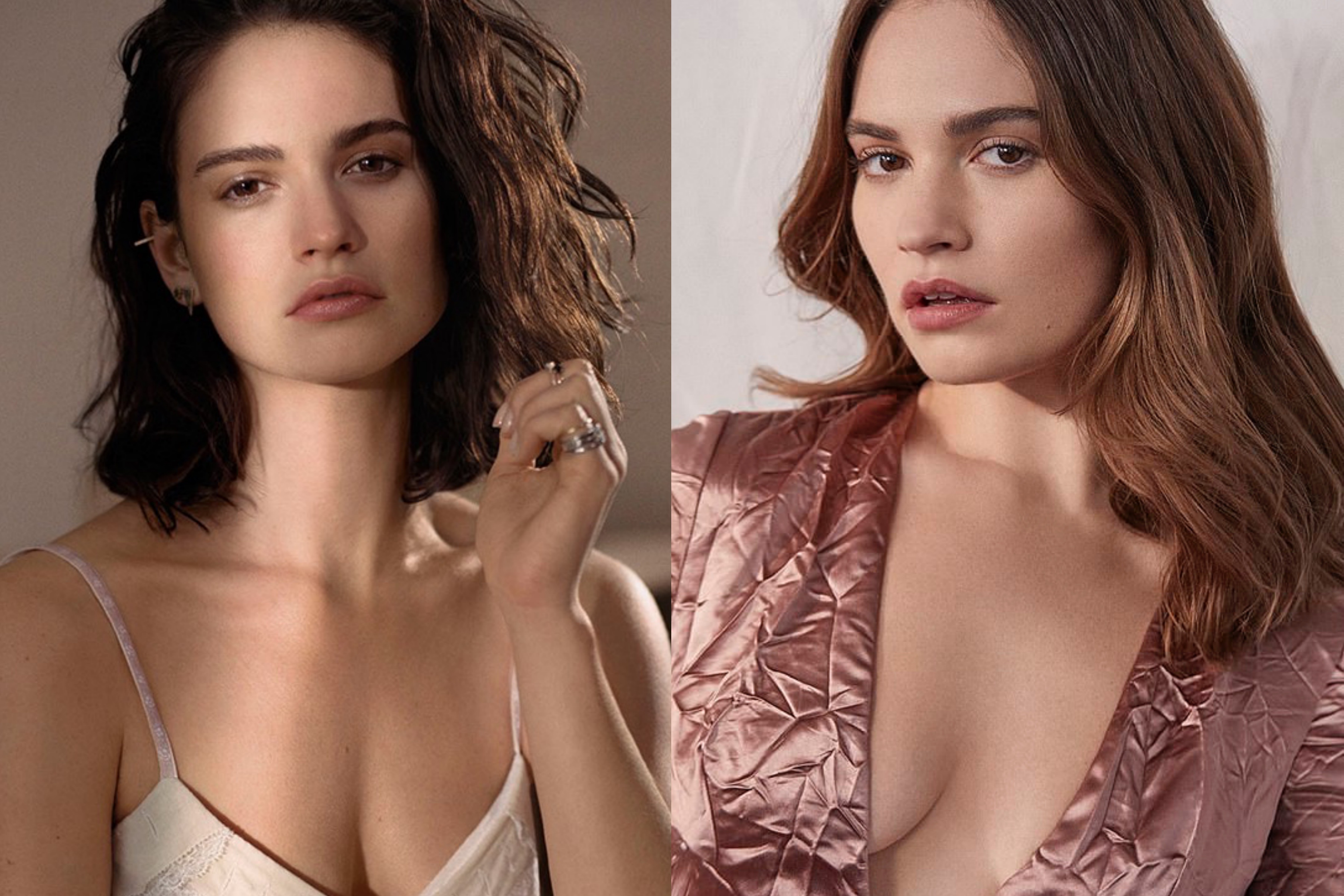 Lily James - my nhan hen ho 'Doi truong My' Chris Evans hinh anh