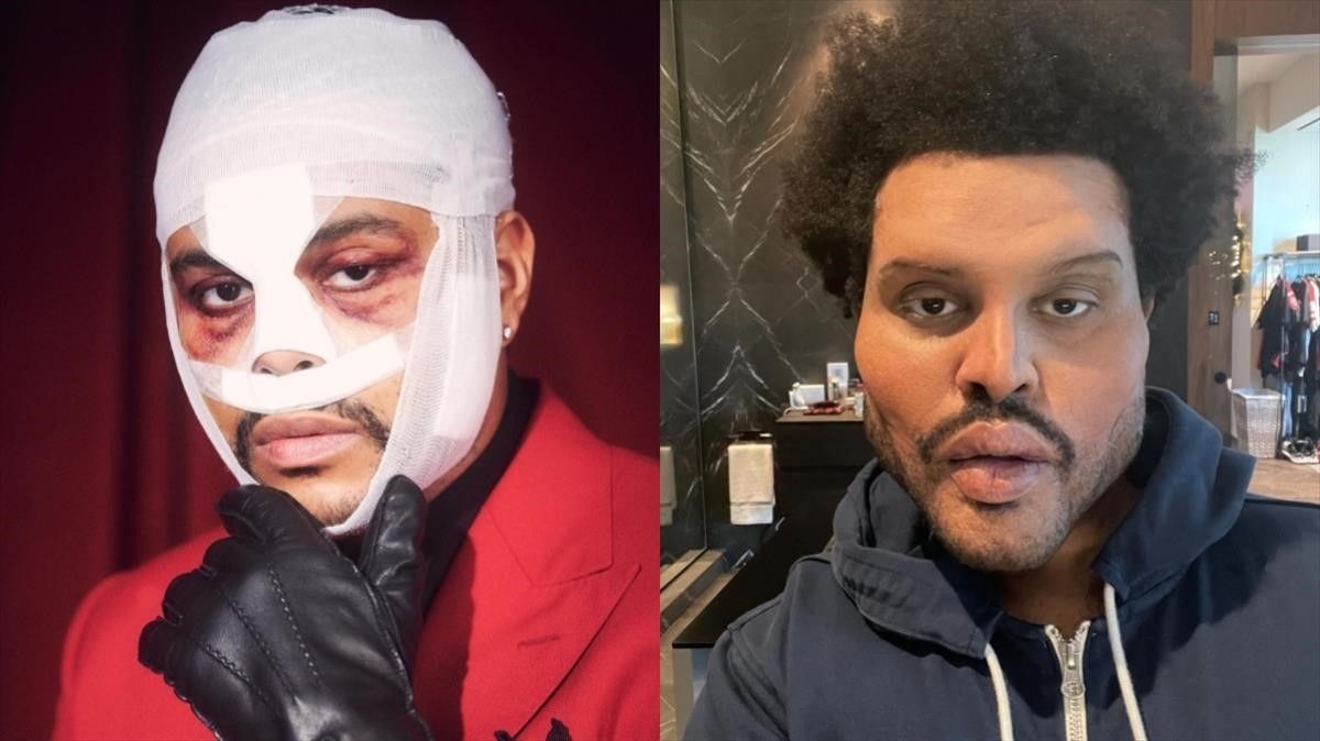 The Weeknd gay an tuong tren san khau Super Bowl hinh anh