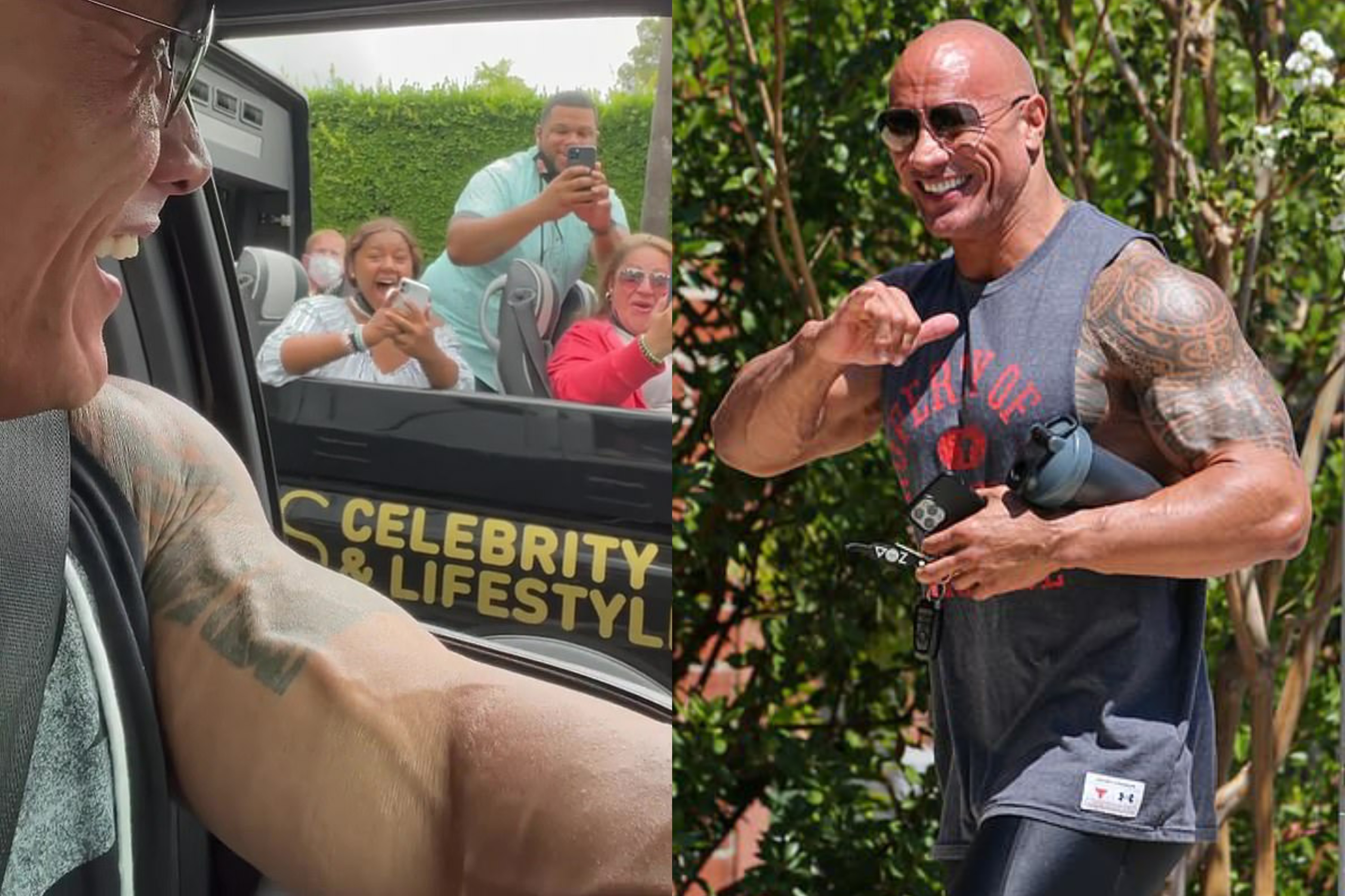 Nguoi dan ho het khi gap The Rock tren duong pho hinh anh