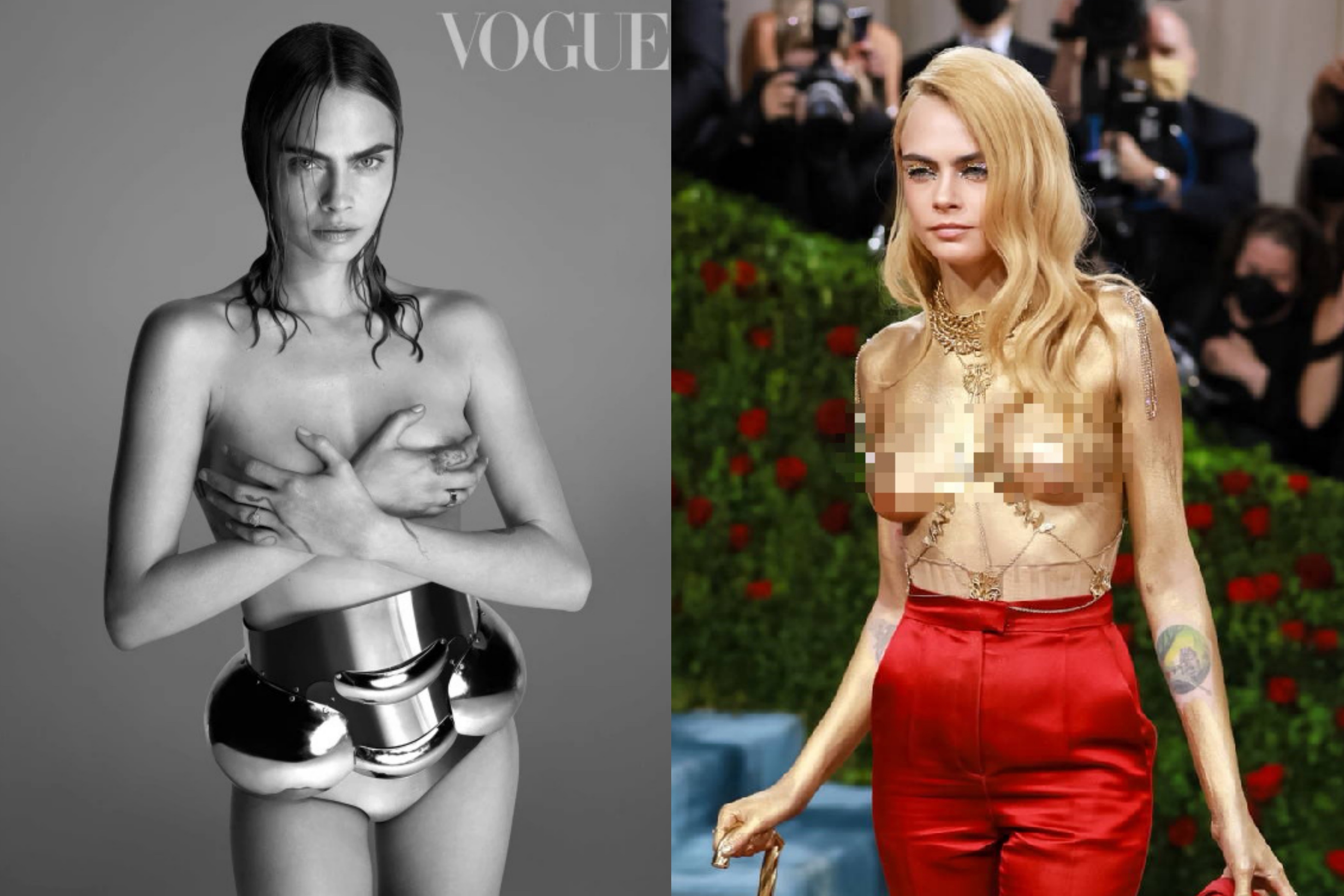 Cara Delevingne tao bao tren bia tap chi hinh anh