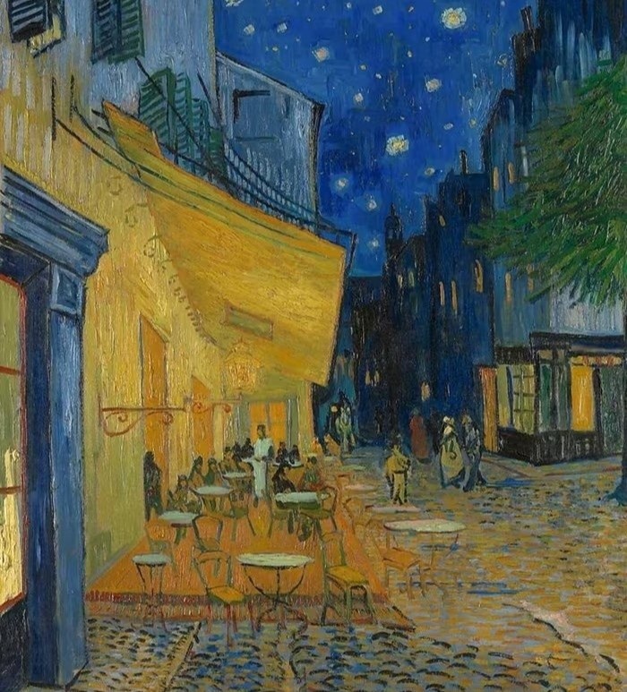 Quan ca phe noi Van Gogh tim thay sac mau cua man dem hinh anh