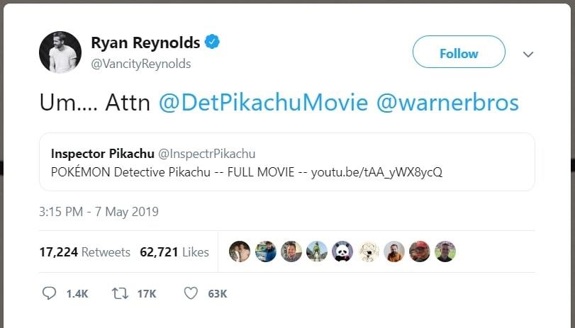 Trò đùa lộ phim Pikachu Detective ảnh 1 Tro dua lo phim Pikachu Detective anh 1