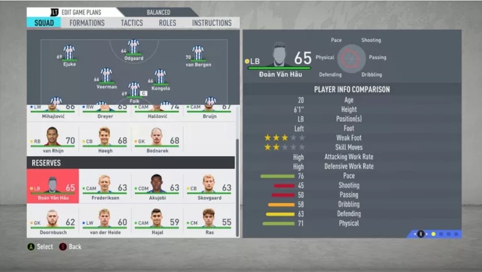 Đoàn Văn Hậu trong fifa 20 ảnh 2 Doan Van Hau trong fifa 20 anh 2