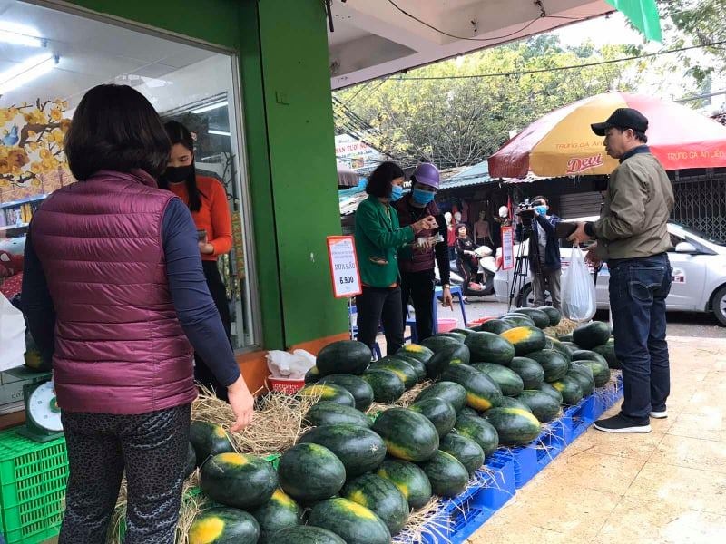 Nhieu sieu thi ban dua hau, thanh long ho tro nong dan hinh anh