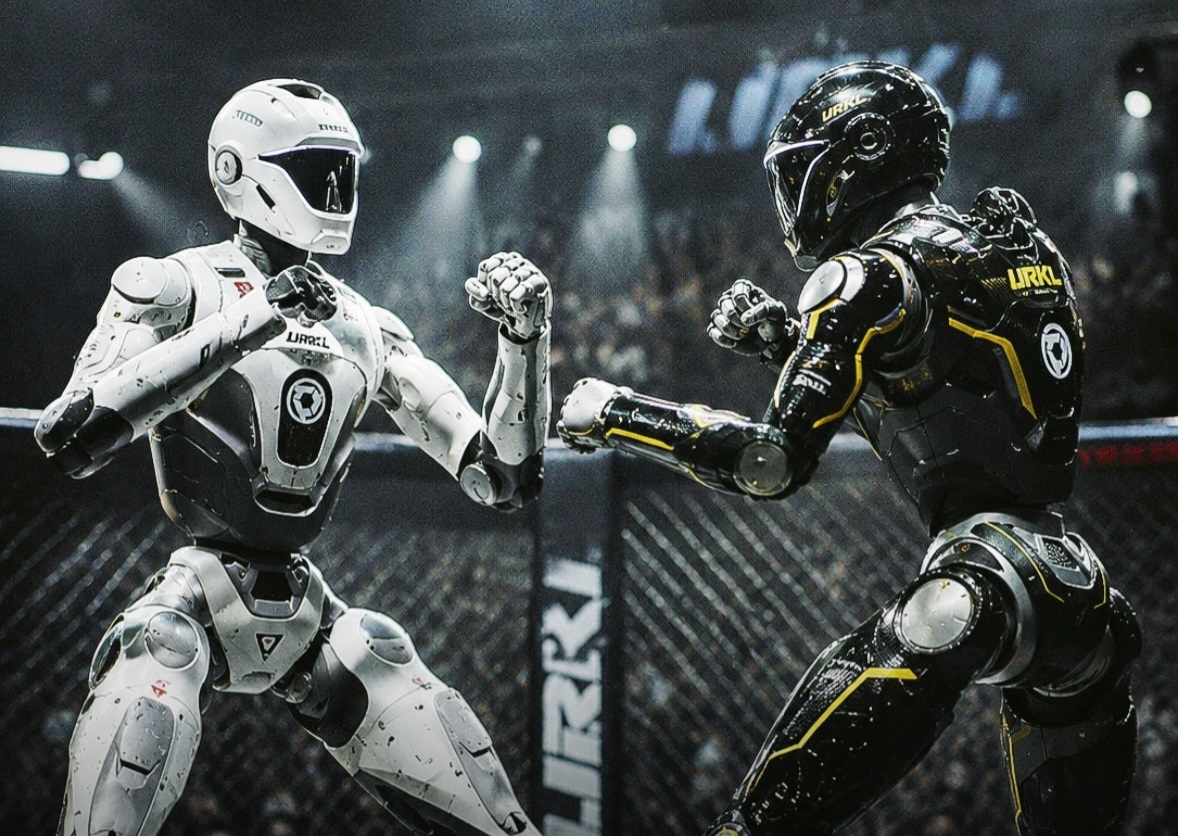 Robot hình người đối kháng trên võ đài như võ sĩ chuyên nghiệp