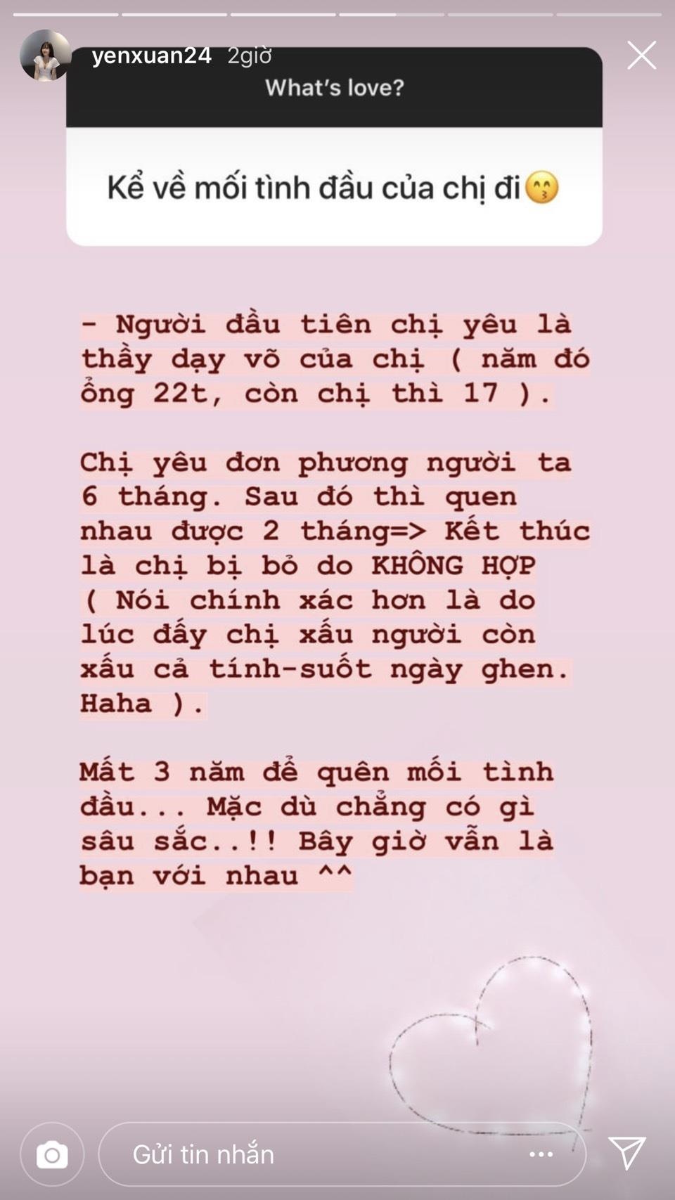 Yến Xuân kể về tình cũ ảnh 1 Yen Xuan ke ve tinh cu anh 1
