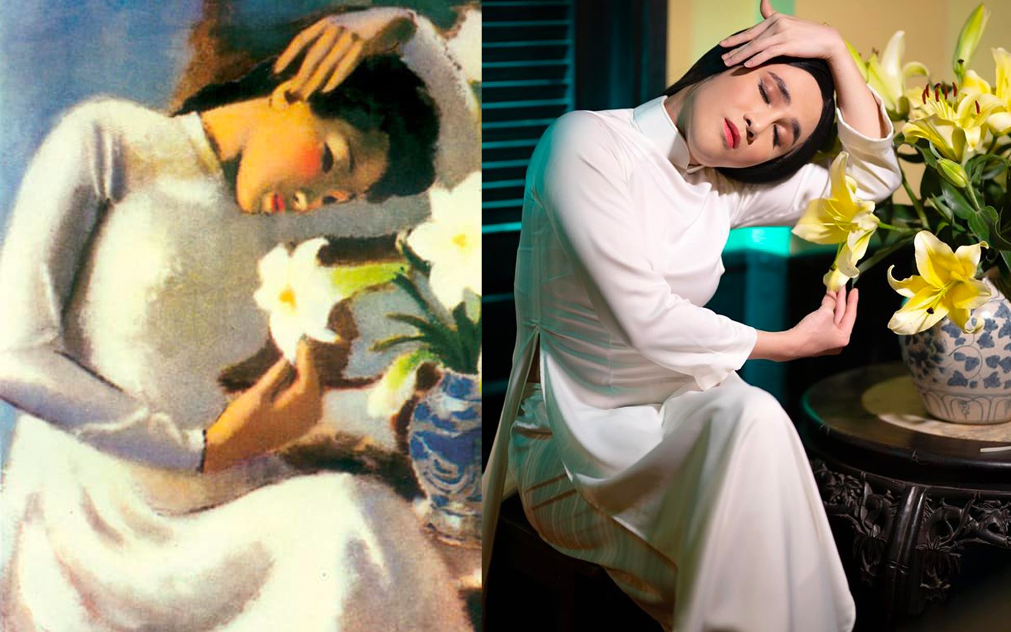 Huynh Lap bi chi trich lay tranh Thieu nu ben hoa hue lam tau hai hinh anh