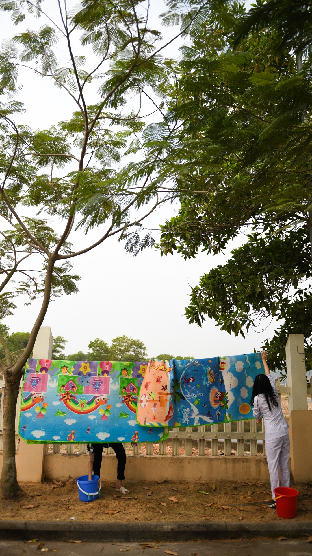 Sinh vien y te,  an tet trong khu cach ly anh 30