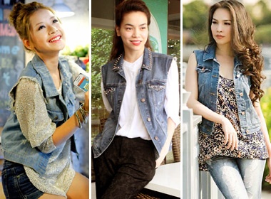 Don thu bang gillet denim ca tinh hinh anh