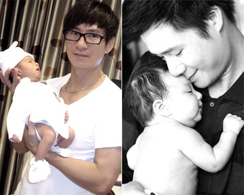 Hinh anh xuc dong ve tinh cha con trong showbiz Viet hinh anh