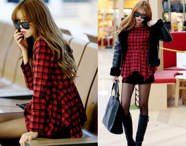 Mac dep voi hoa tiet ca ro hinh anh