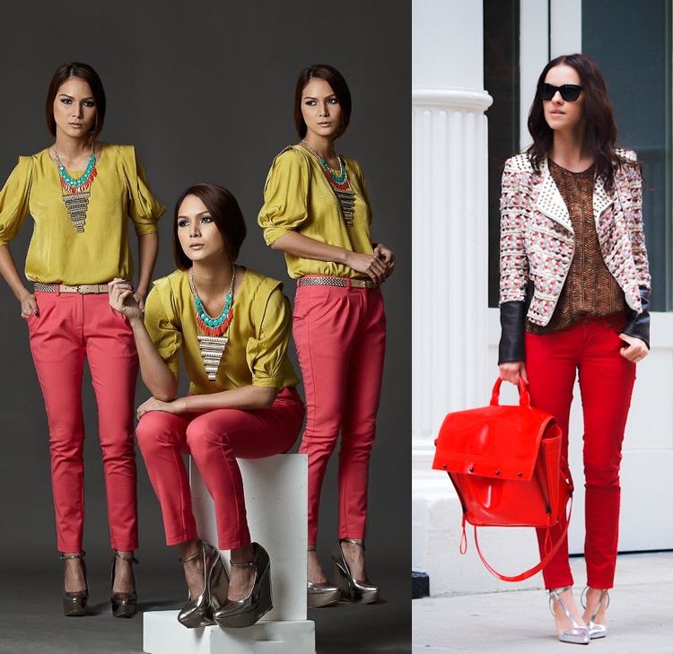 Giày metallic còn là phụ kiện không thể thiếu cho những cách phối trang phục hiện diện gam màu nóng, màu neon, vì sắc ánh kim lạnh sẽ góp phần giảm nhiệt cho “set” đồ nóng bỏng này.