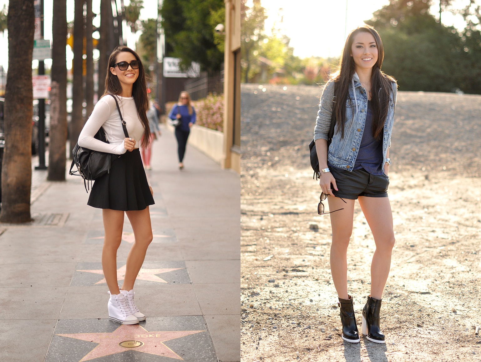 Nếu năng động, trẻ trung với áo khoác denim, hay áo pull trắng, shorts và váy ngắn cùng giày boot, bata, hãy chọn 1 chiếc ba lô có thiết kế đơn giản, khỏe khoắn.