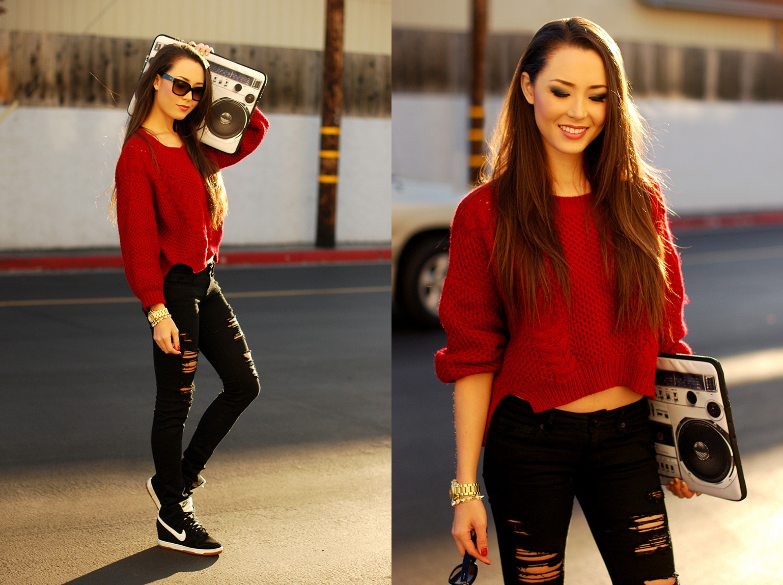 Clucth kiểu dáng lạ mắt như thế này sẽ rất “đẹp đôi” với jeans rách và áo khoác len bản rộng.