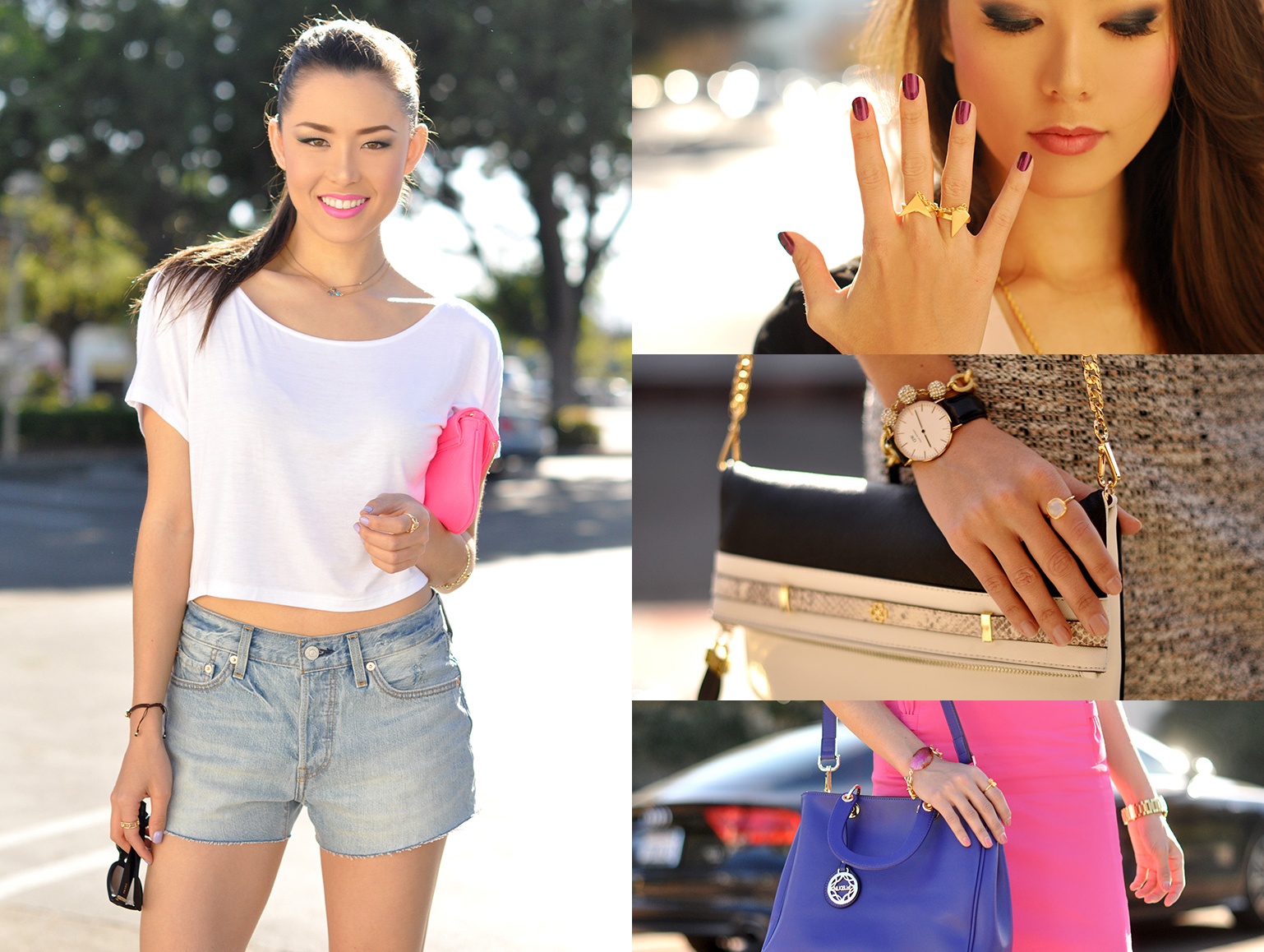 Với các kiểu trang phục đã có quá nhiều màu sắc, hoặc kiểu dáng hiện đại, năng động, Jessica sẽ đeo vài chiếc nhẫn có thiết kế đơn giản trên đốt ngón tay.