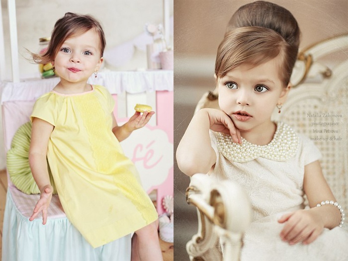 Thậm chí khi chọn những kiểu tóc búi sang chảnh, Anna vẫn đáng yêu đến mức hàng ngàn người đã phải “like” trang facebook của cô bé để thường xuyên được chiêm ngưỡng “viên kẹo ngọt” xứ Bạch Dương này.