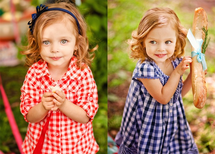 Ngoài họa tiết Floral, Anna cũng rất hợp với các trang phục kẻ ca rô, vì vậy tủ đồ của cô bé tràn ngập các trang phục kẻ ô như thế này.