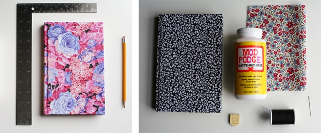  Để bắt tay vào việc, bạn cần có 1- 2 quyển sách bìa cứng, 1 hộp keo dán, 1 miếng vải, 1 miếng khóa giỏ xách (mua ở các cửa hàng bán phụ liệu may mặc), thước cây, dao cắt giấy, kéo, 1 miếng bìa cứng, 1 cây kim to, bút chì và 1 cuộn chỉ lớn.