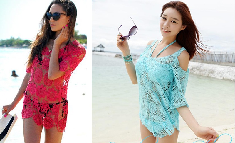 Xuống biển, len crochet là loại “vũ khí quyến rũ” cực kỳ lợi hại, vì những khoảng xuyên thấu táo bạo của chất liệu này trên trang phục.