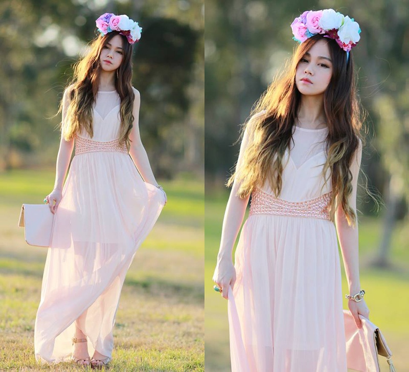 Có thể thấy hầu hết các trang phục của Chloe T đều thuộc những gam màu pastel dịu nhẹ đến ngọt ngào.