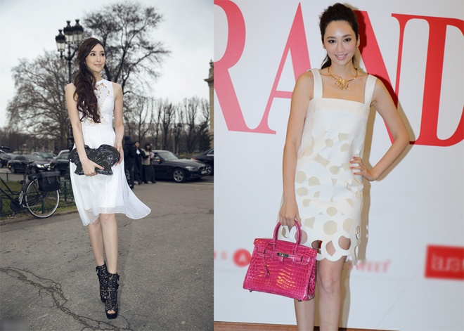 Ren trắng cũng là chất liệu rất được Ngô Bội Từ, người mẫu nổi tiếng Đài Loan, tích cực “lăng xê” trong thời gian gần đây.