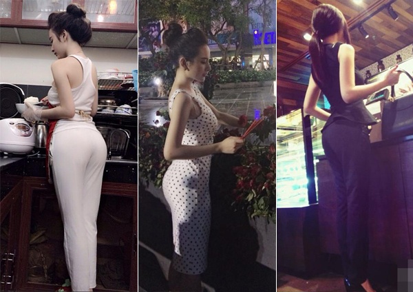 Dù tuổi đời còn trẻ nhưng Angela Phương Trinh đã sở hữu vóc dáng như một phụ nữ trưởng thành với những đường cong gợi cảm bị nghi là sản phẩm dao kéo. Trong số đó, nữ diễn viên trẻ rơi vào tầm chỉ trích của công chúng mỗi lần khoe vòng 3 trên trang cá nhân. Qua những bức ảnh có thể thấy Angela Phương Trinh thường xuyên tạo dáng quá đà để chưng vòng 3 trước ống kính. 