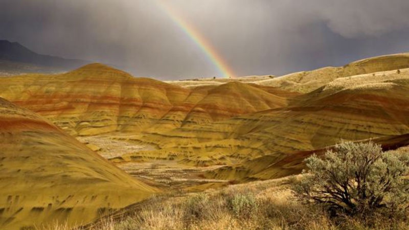 Những ngọn đồi được sơn màu (Painted Hills) – Oregon Những ngọn đồi ấn tượng này thuộc Công viên quốc gia John Day Fossil Beds, thị trấn Portland, một bảo tàng tự nhiên của thời đại địa chất. Cảnh quan ngoạn mục được hình thành bởi nhiều núi lửa phun trào và biến đổi khí hậu cực đoan khoảng 35 triệu năm trước.