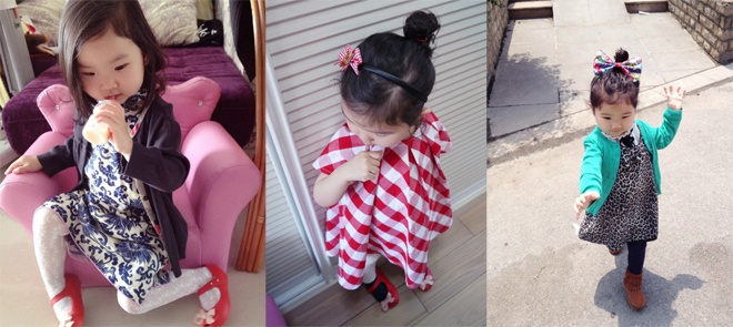 Thỉnh thoảng, TA lại trở nên nhu mì, xinh xắn như công chúa nhỏ với đủ kiểu đầm họa tiết yểu điệu, độc đáo.