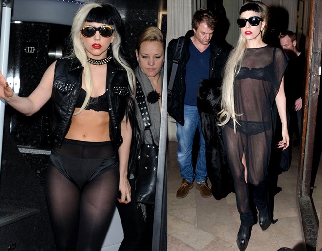  Nổi tiếng với gu thời trang quái chiêu và lập dị, nên kiểu mốt sexy này khi vào tay Lady Gaga cũng trở nên rất … khác thường.
