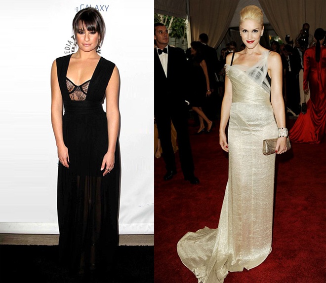 Tuy khó mặc đẹp, nhưng chỉ cần một chút tinh tế, các mỹ nhân nổi tiếng sẽ càng tỏa sáng hơn với kiểu thời trang này, như cách Glee Lea Michele khéo léo mặc áo corset ren bên trong thiết kế váy của Vivienne Tam hay bà mẹ hai con cá tính Gwen Stefani kết hợp bra màu đen với đầm dạ tiệc sang trọng.