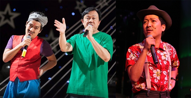 2. Trường Giang. Lần đầu lọt vào Top 5 giải Mai vàng 2014, với Trường Giang đó là một bước tiến trong sự nghiệp mang đến tiếng cười cho khán giả. Và để tròn vai trên sàn diễn, Trường Giang không ngại hóa thân thành đủ thể loại nhân vật, với các kiểu trang phục ngộ nghĩnh, dễ gây cười. Tuy nhiên, phong cách thời trang trên sân khấu và trong đời thực của danh hài này lại là 2 thái cực khác biệt.