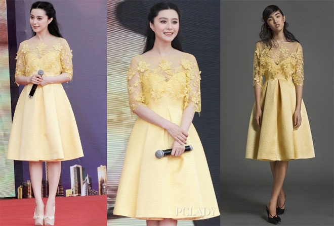 Một mẫu váy ren hoa 3D của Chictopia có phong cách gần giống với các thiết kế của Elie Sabb được Phạm Băng Băng diện trong 1 sự kiện gần đây.