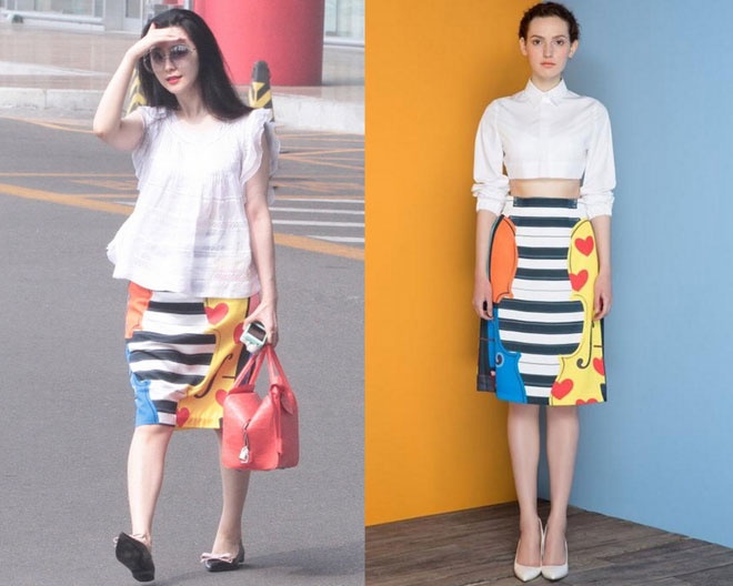 Mẫu váy màu sắc giúp Băng Phạm trở nên tươi sáng, trẻ trung hơn giữa phố phường.