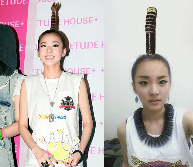 Những kiểu tóc để đời của Dara được fan hâm mộ so sánh nhiệt tình với nhiều nhân vật hoạt hình hoặc cả món sushi ngon miệng.