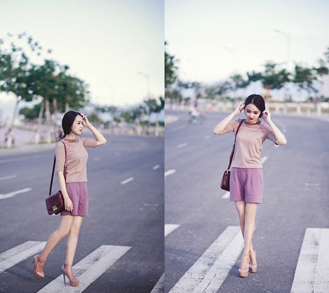 Cô gái 17 tuổi có nick name Kieu A là một trong những fashionista yêu chuộng shorts và diện shorts sành điệu đến mê hoặc người đối diện.