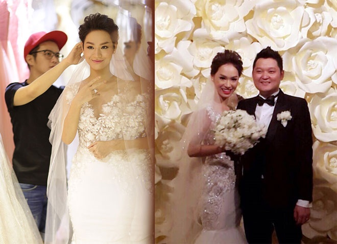 Là một trong những ca sĩ đình đám trong làng giải trí, nên Trà My Idol rất chú trọng đầu tư cho trang phục cưới. Cả 3 bộ váy cưới của cô dâu xinh đẹp và cá tính này đều là những thiết kế rất cầu kỳ, đẳng cấp.