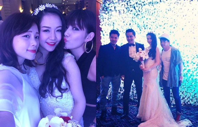  Sở hữu thân hình cao ráo, khuôn mặt hotgirl xinh xắn nên bà xã Tuấn Hưng dễ tỏa sáng rực rỡ trong ngày trọng đại của mình.