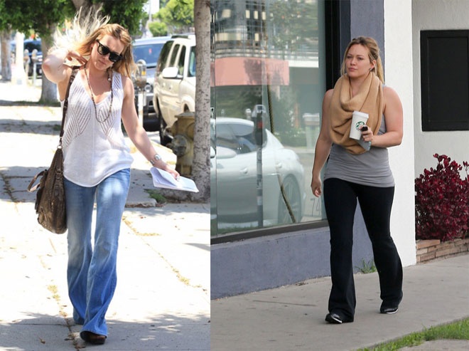 Tuy nhiên, quần ống loe lại là một trong những loại mốt rất kén người mặc, cũng như dễ làm lộ khuyết điểm cơ thể do phần đùi bị bó chật, phần thân dưới xòe rộng vừa để lộ đùi “ếch”, vừa làm giảm đáng kể chiều cao cơ thể, nhất là với những ai có thân hình hơi tròn trịa. Chính vì vậy, dù bắt kịp xu hướng quần loe lúc bấy giờ, nhưng Hilary Duff lại lộ rõ nhiều khuyết điểm ngoại hình, chưa kể trông khá luộm thuộm khi kết hợp với áo sát cánh phom dài.