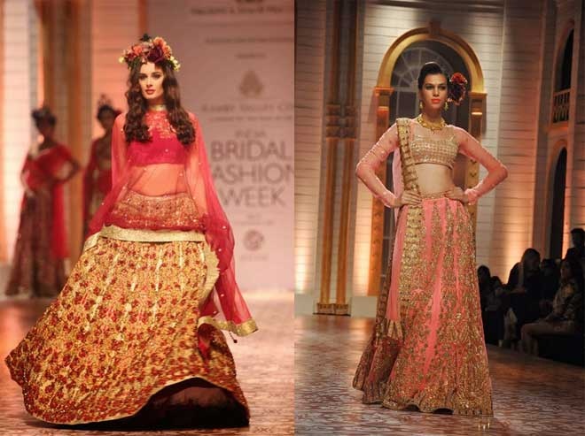 Thời trang dát vàng cũng là một trong những xu hướng rất được yêu chuộng tại ấn Độ. Trong Tuần lễ thời trang cưới Aamby Vally năm 2013, khán giả đã có dịp chiêm ngưỡng những mẫu váy cưới truyền thống Ấn Độ kết từ sợi vàng nguyên chất và đá quý cực kỳ lộng lẫy, sang trọng với mức giá không hề rẻ của NTK Evelyn.