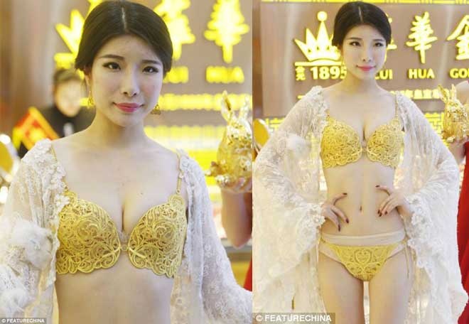 Vào đầu năm 2014, độc giả thế giới cũng có dịp choáng váng với bộ bikini thiết kế cầu kỳ, tinh xảo từ 3kg vàng và kim loại quý được định giá 501.000 bảng Anh của một cửa hàng kim hoàn ở Trung Quốc.