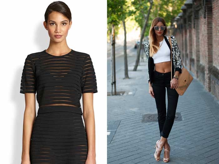 Áo khoác hoặc các loại áo xuyên thấu dạng hình hộp ngang eo, crop - top cũng là cách hay để làm nổi bật ưu điểm của chiếc eo nhỏ nhắn.