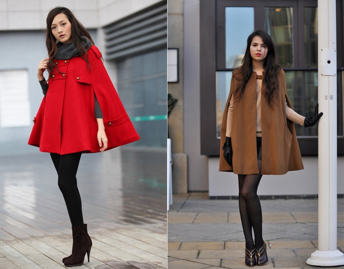 Áo khoác cape coat hoặc các loại áo có phần thân dưới xòe rộng, dài qua eo rất phù hợp để che bớt khuyết điểm vòng 2 không thon thả. Nếu có bờ vai khá to, bạn nên hạn chế tối đa các họa tiết hoặc các kiểu trang trí trên cổ, vai áo để tránh tăng thêm kích cỡ.