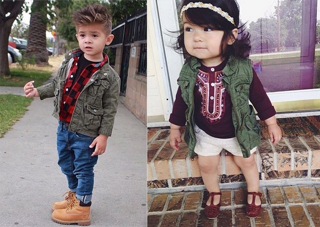Áo khoác quân đội mang đến vẻ đẹp trẻ con thật cá tính cho cả bé trai lẫn bé gái.