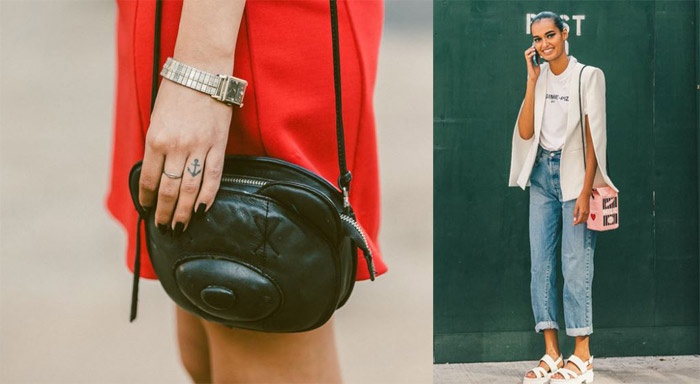 Túi xách dây đeo dạng hình hộp, họa tiết hoặc kiểu dáng độc đáo tô điểm thêm vẻ ngoài ấn tượng cho các tín đồ NYFW.