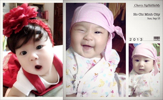 Cặp mắt to, tròn, đen láy, khuôn mặt xinh xắn, phong cách sành điệu, bé Cherry Hải My hứa hẹn sẽ là một trong những cô “công chúa nhỏ” xinh đẹp nhất nhì showbiz Việt.