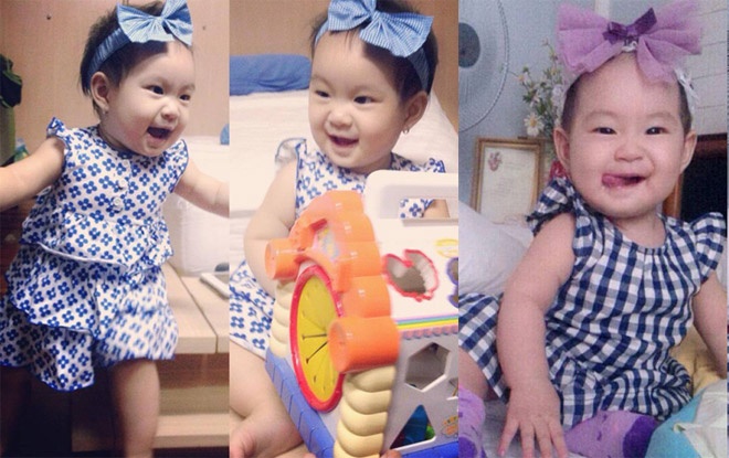 Được mẹ Minh Hà vốn nổi tiếng với gu thời trang trang nhã, tinh tế chăm chút trong từng kiểu áo, giày hay nơ cài tóc, nên bé Cherry luôn điệu đà, sành và hợp mốt trong bất kỳ bức ảnh nào.